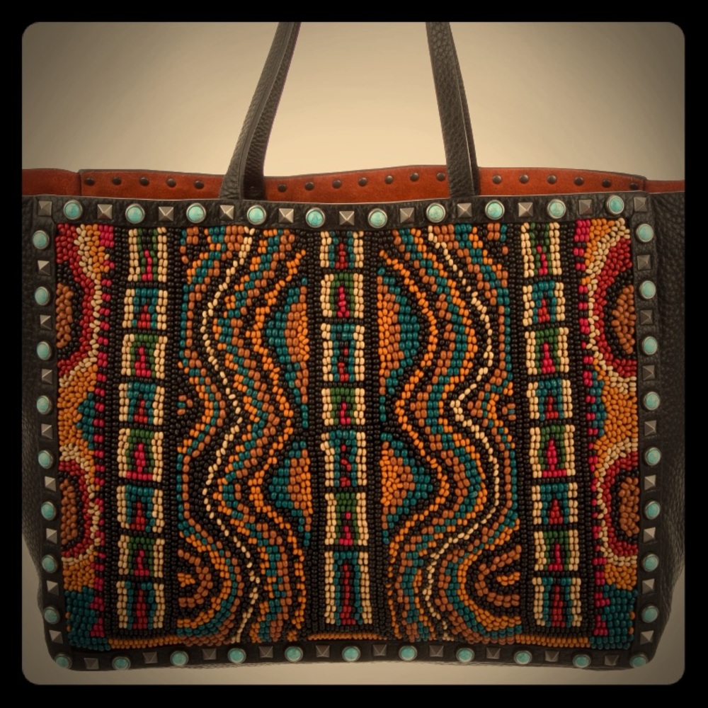 Valentino Medium Beaded Rolling Rockstar Tote